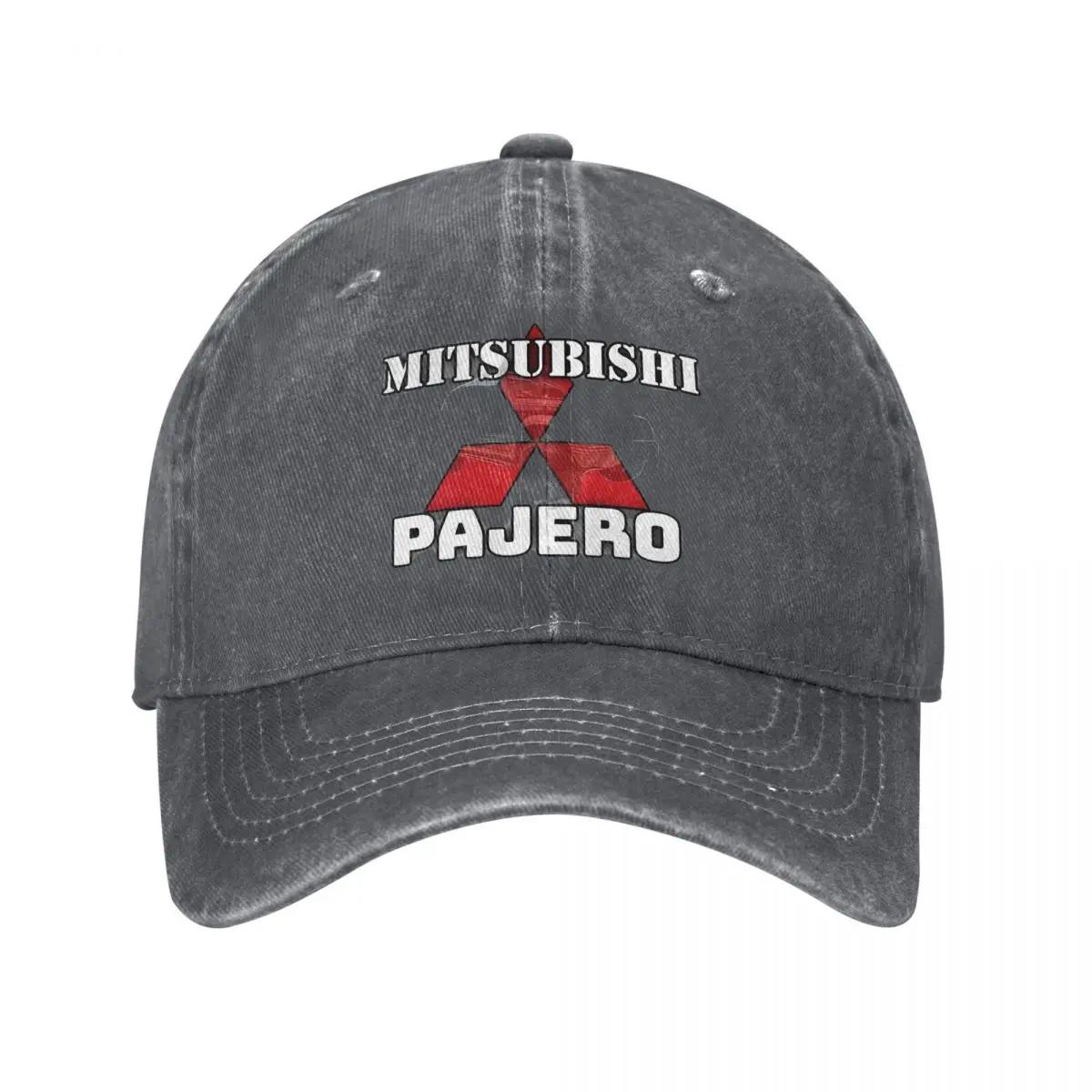 M-Mitsubishi Motors Logo Pajero Herren Damen Baseballkappe Auto Used Look Gewaschene Hüte Kappe Vintage Outdoor Laufen Golf Kappe Adjustable dunkelgraue