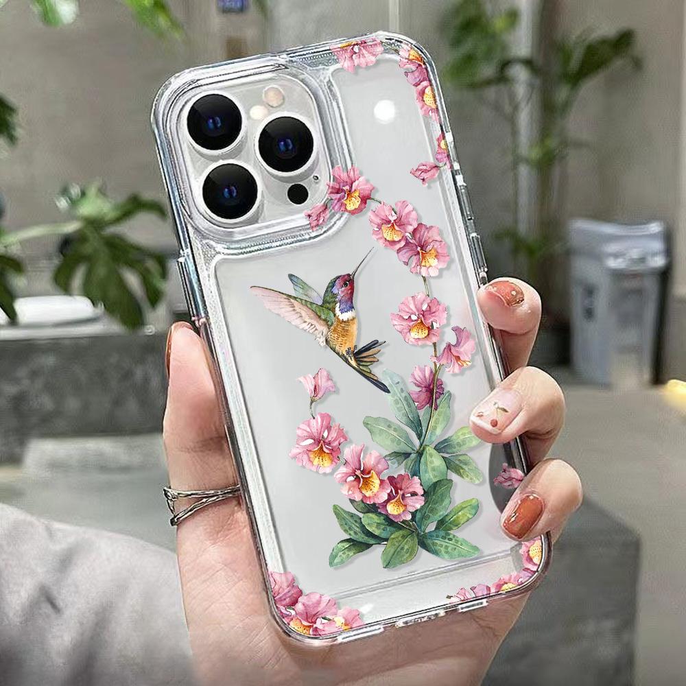 Blumen-Telefonhülle für iPhone 13 Hülle iPhone 14 15 Pro 12 11 Pro Max X XR XS MAX 7 8 15 Plus SE Transparent Soft Cover Funda For iPhone 15Pro Max