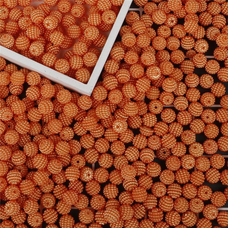 10 mm, 50 Stück, Acrylperlen, Bayberry-Perlen, runde lose Perlen für Schmuckherstellung, DIY-Zubehör orange