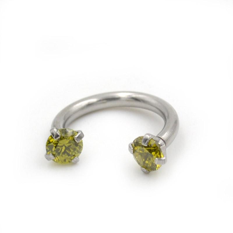 1 Stück Mode Punk Ohrringe Frauen Strass Piercing Septo Nase Lippe Ohr Septum Knorpel Captive Hoop Ring Schmuck Nasenring Lippenring olivgrüne