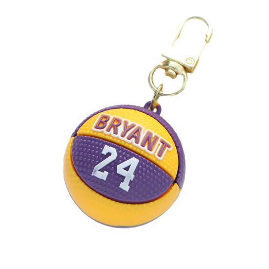 Schlüsselanhänger-Anhänger, 3D-Basketball-Anhänger, Edelstahl, Neuheit, Silikon, farblich passend, Schultasche, Umhängetasche, Dekoration, Anhänger, Schlüsselanhänger violett