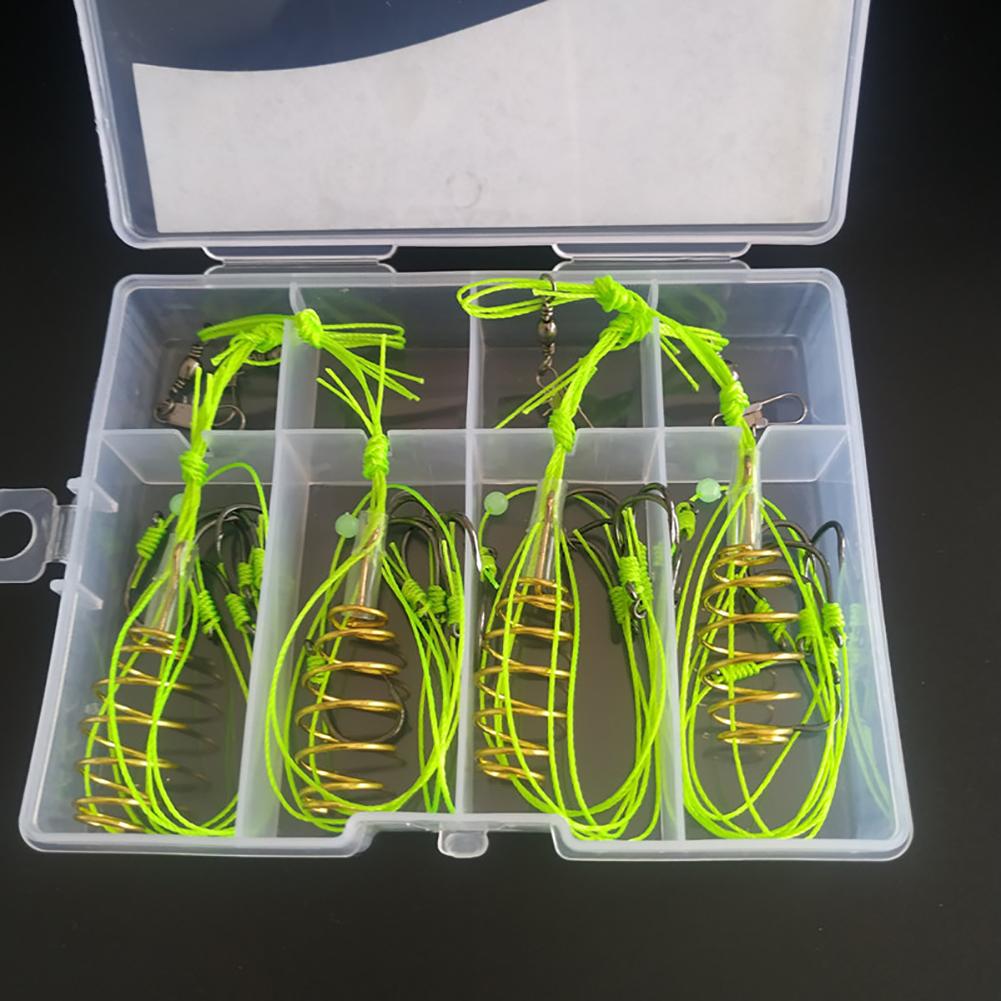 4 STÜCKE Isni Explosive Haken Taille Trommel Gold Feder Köder Haken Anti-Winding Silber Karpfen Und Marmorkopf Fisch Gruppe Angelausrüstung Zubehör 7#