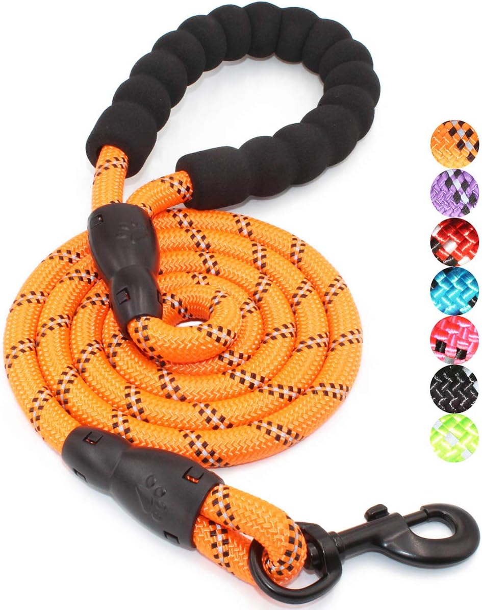 Haustierprodukte Reflektierende Hundeleine Mehrfarbiges, robustes Rundseil aus Nylon Große und mittelgroße Hundeleine Bequemer, gepolsterter Griff 1.5mx0.8cm orange