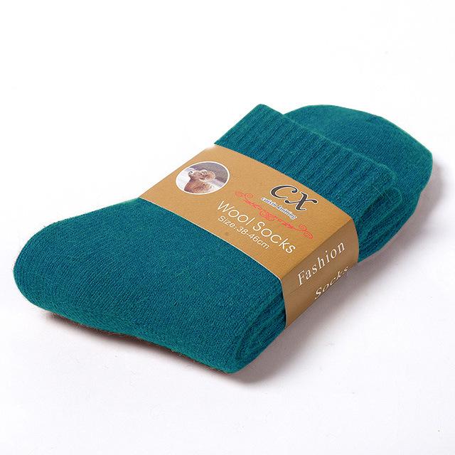1 paar Winter Warme Frauen Socken Wolle Männliche Männer Socken Super Dickere Feste Socken Merino Wolle Socken Verdickt Schnee Terry socken One Size（38-46） blau
