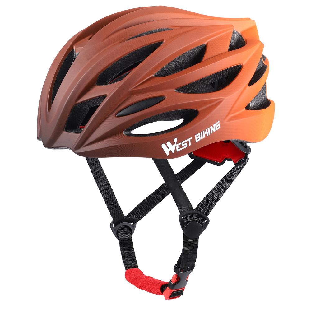 Atmungsaktiver Fahrradhelm mit Farbverlauf, ultraleichter integrierter Fahrradhelm, Sicherheit orange