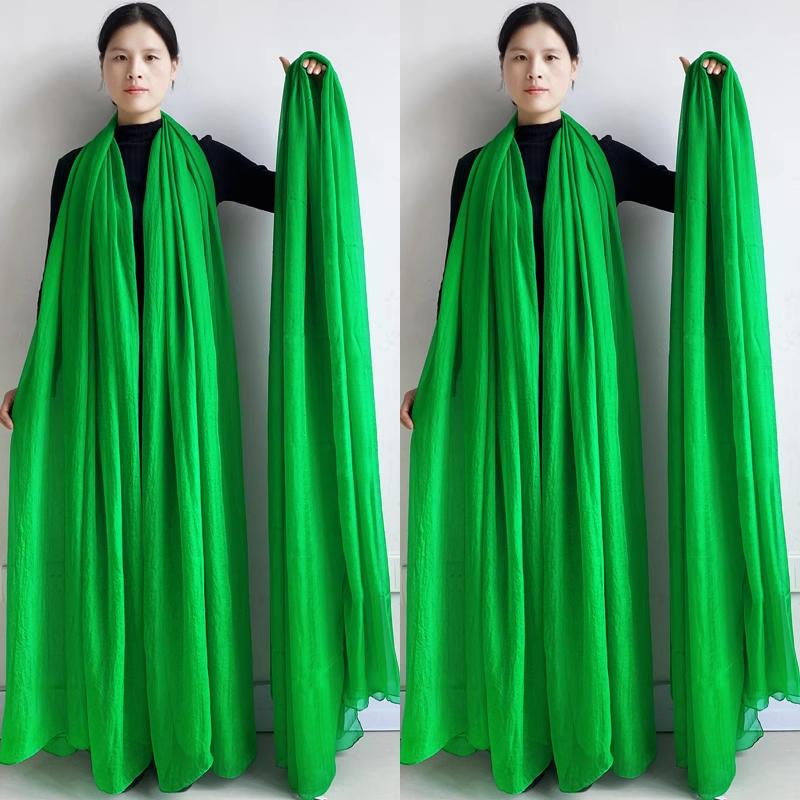 Extra großer Schal, einfarbiger Schal, Damenmode-Schal, Chiffon-Tanzschal, Sonnenschutz, Strandtuch, max. Größe ist 3*1,5m (±5-10cm Fehler) L: 2M* W: 1.5M grün