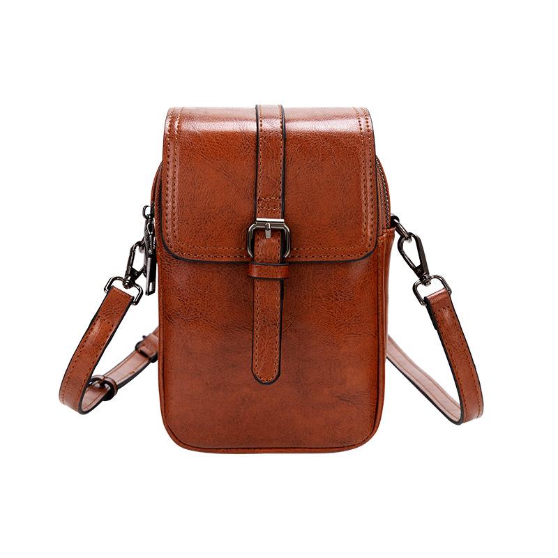 Neue vielseitige Mini-Handytasche für Frühling und Sommer, Retro, schlicht, modisch, Umhängetasche für Damen brown