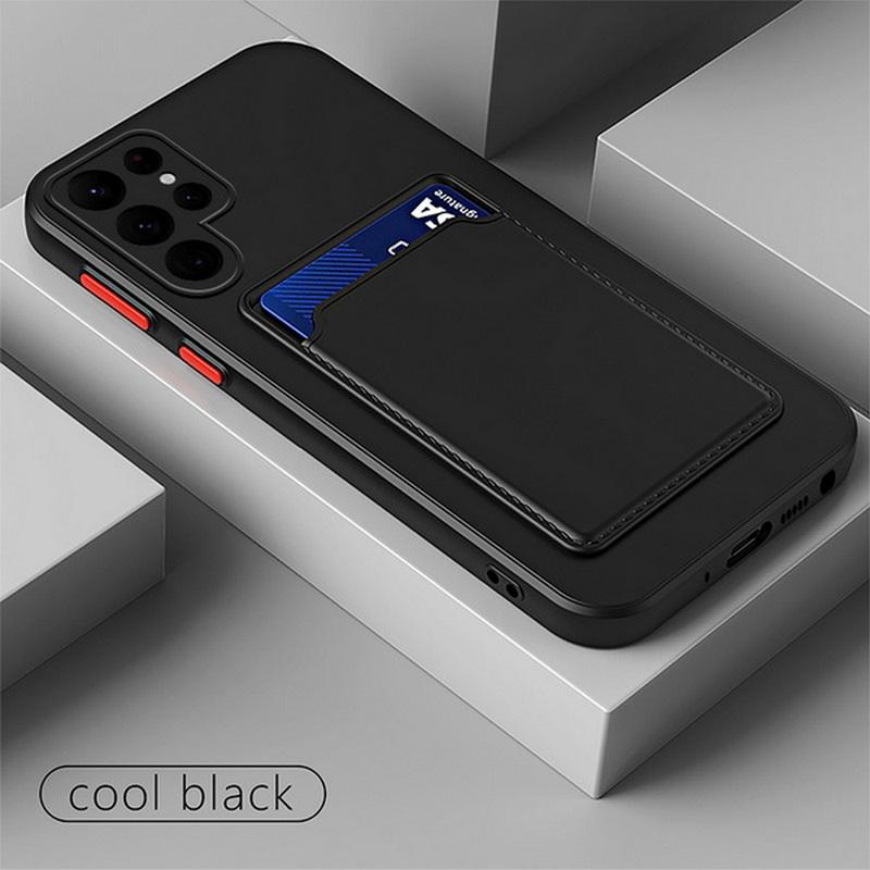 Brieftaschen-Kartensteckplatz-Halter für Samsung S25 S24 FE S23 Ultra S22 S21 Plus A56 A36 A16 A55 A15 A35 A54 A34 5G TPU Soft Candy Color Back Cover Bag Samsung S21 Plus schwarz