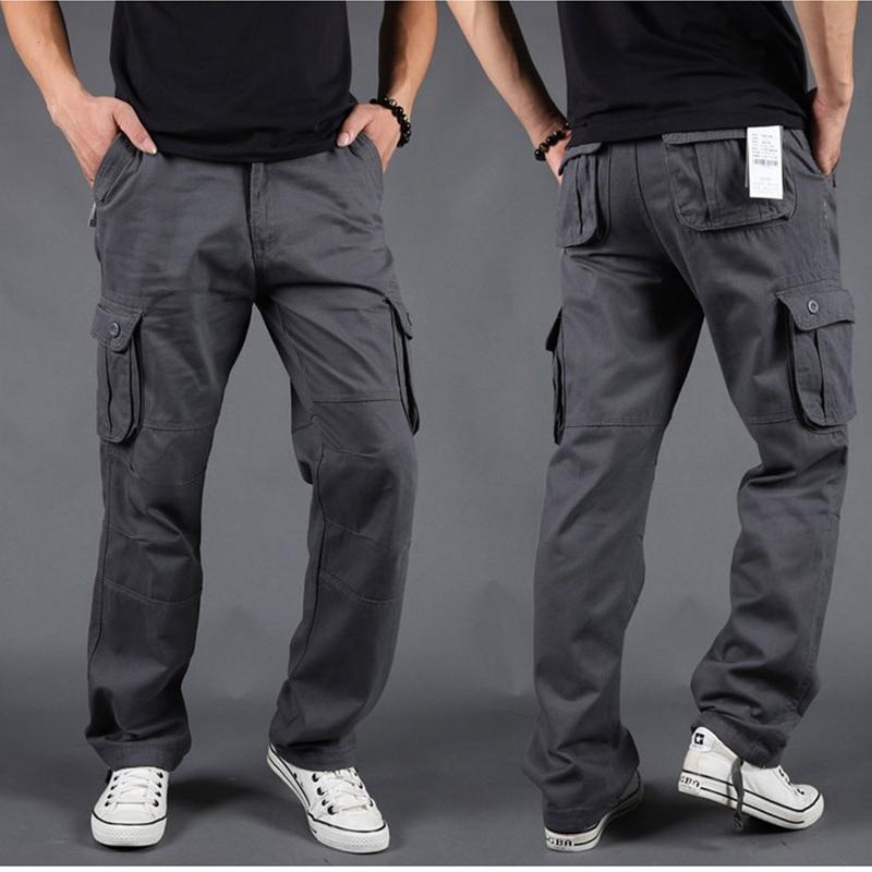 Military Zipper Taschen Cargo Harem Jogger Hosen Männer Mehrere Taschen Wandern Casual Harajuku Streetwear Sweatpant Hose Baggy XL grau