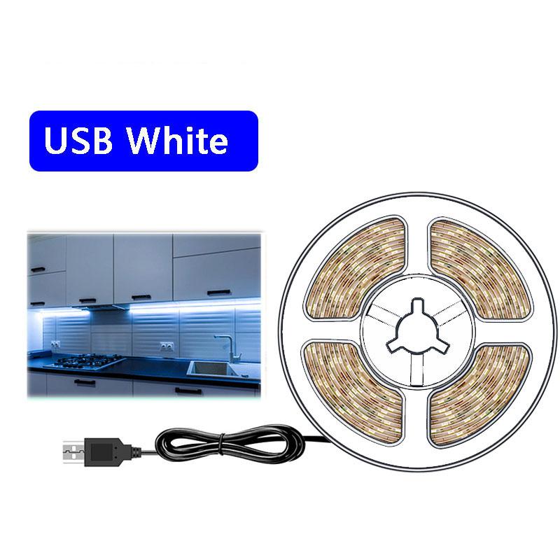 USB LED Streifen Licht 5V SMD 2835 LED TV Hintergrund Beleuchtung 1M 2M 3M 4M 5M Warmweiß Flexible LED Lichter Weihnachten Home Decor Lampe 1M 60LEDs weiß
