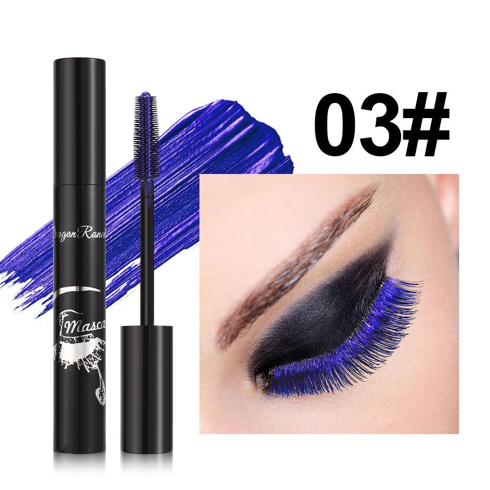Professionelle Make-Up Farbe Mascara Wasserdicht Quick Dry Wimpern Curling Verlängerung Make-Up Wimpern Blau Lila Mascara TSLM1 A-03