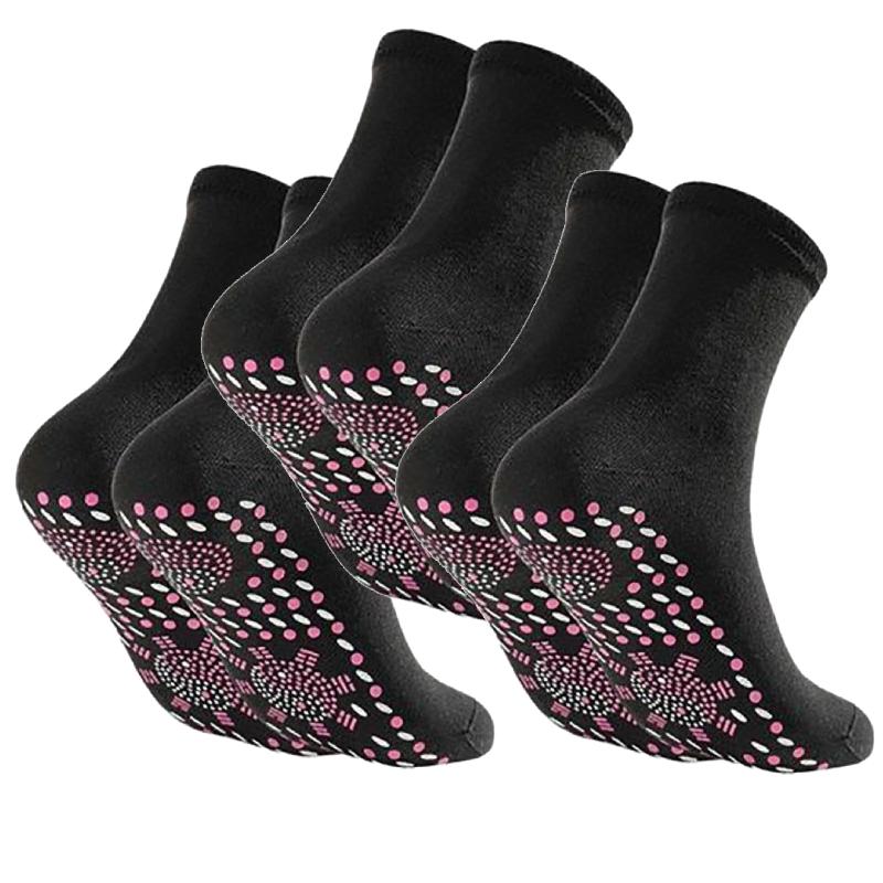 1/3/5 Paar Turmalin-Socken mit selbsterhitzender Wirkung, warme Wintersocken, Thermosocken für die Gesundheitspflege, kurze Socken zur Abnehmen, Magnetfeldtherapie-Socken 3 pairs schwarze bohne