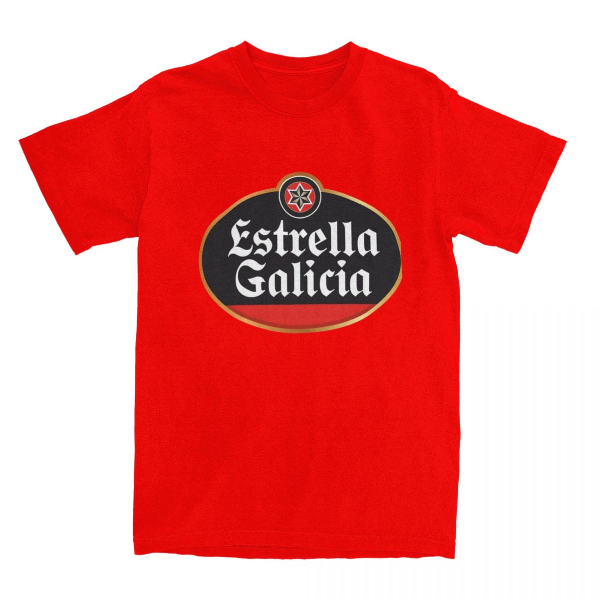 Estrella Galicia Bier Spanien T-Shirt Herren Lager Bier Vintage Baumwoll-T-Shirts Sommer Rundhals T-Shirt Übergroße Kleidung XL