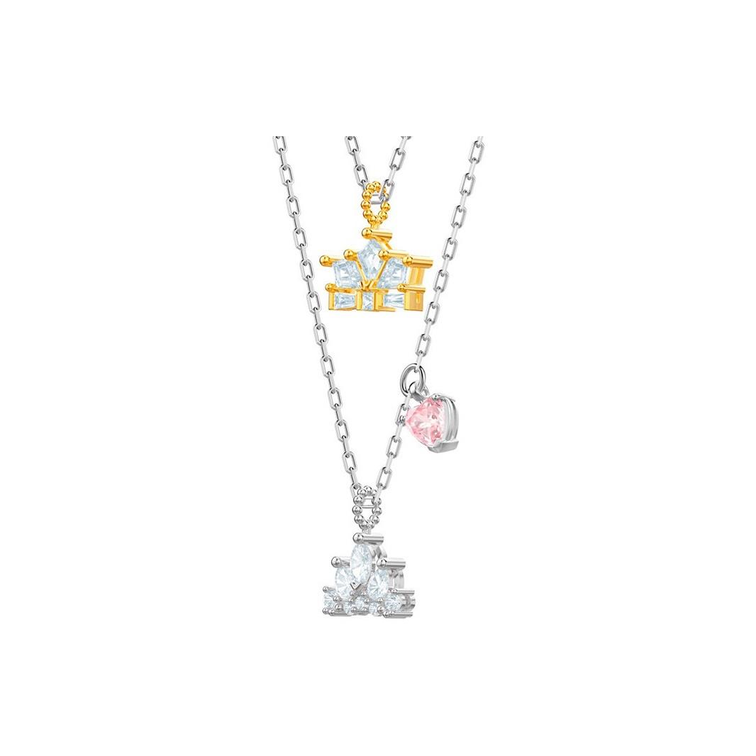 Swarovski Damen Kronen Anhänger Halskette Damen Halskette Silber 5441393 Box (Random Color) white