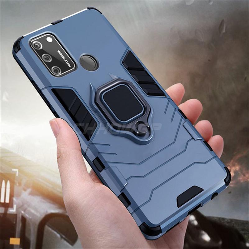 Luxus stoßfeste Rüstung Soft Case für Samsung Galaxy A21S A51 A71 A50 A70 A91 A81 A01 A11 A31 A41 A30 A20 A10 S M30S M31 Telefon Stoßstange Metall Ring Abdeckung Samsung Galaxy A50 navy blau