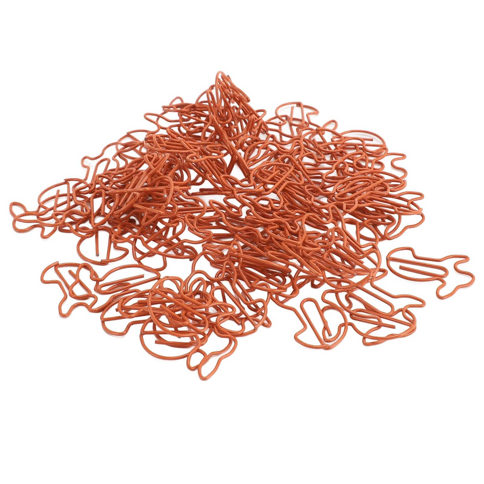 100 Stück Büroklammern Rutschfest Niedlich Kaninchenförmig Dekorative Lesezeichen Metall-Büroklammern für die Schule orange