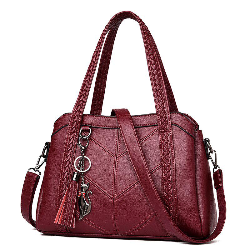 Schultertasche für Damen, lässige Tragetasche, weibliche Umhängetaschen für Damen, Luxus-Handtaschen, Damentaschen, Designer-Handtaschen, hohe Qualität bordeaux