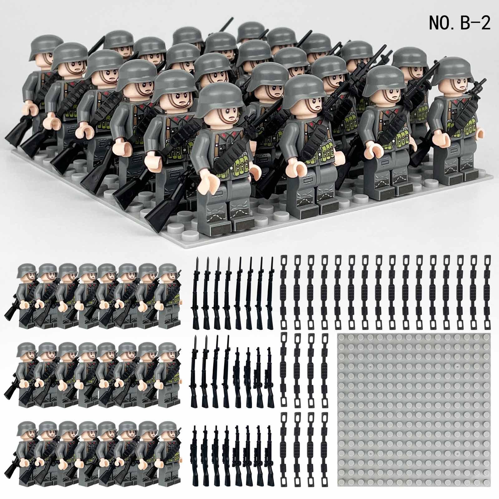 Phalanx Armee-Militär-Bausteine-Set, 24-teiliges Puppenspielzeug zum Zusammenbauen kleiner Partikel