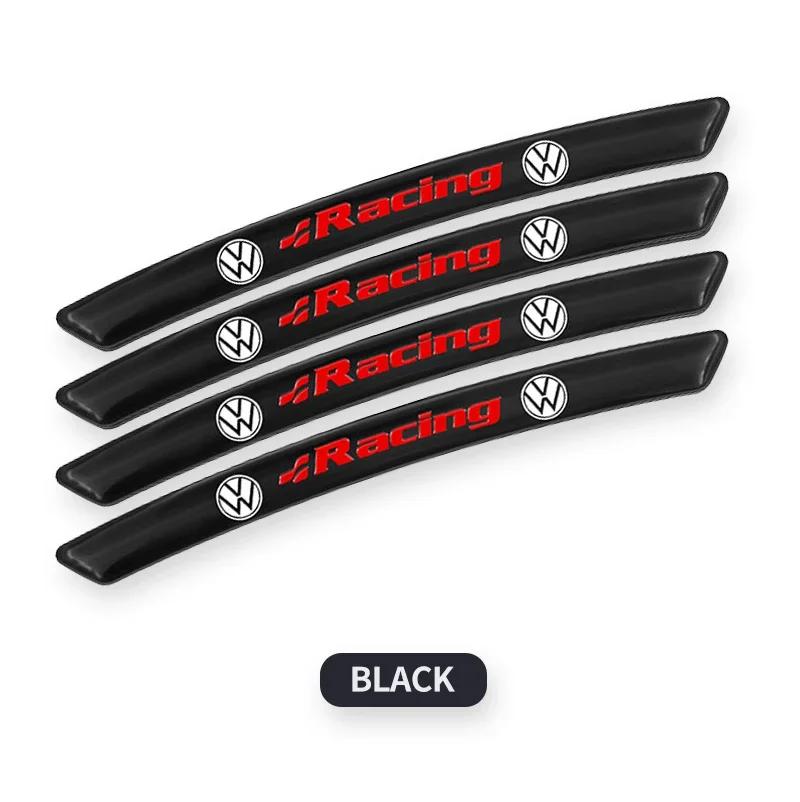 Für VOLKSWAGEN VW 2025 Heiß 4 Stück Aluminium Auto Plakette Emblem Radnaben Felgen Dekor 3D Aufkleber Für Volkswagen Golf-5 6 Jetta Lavida schwarz