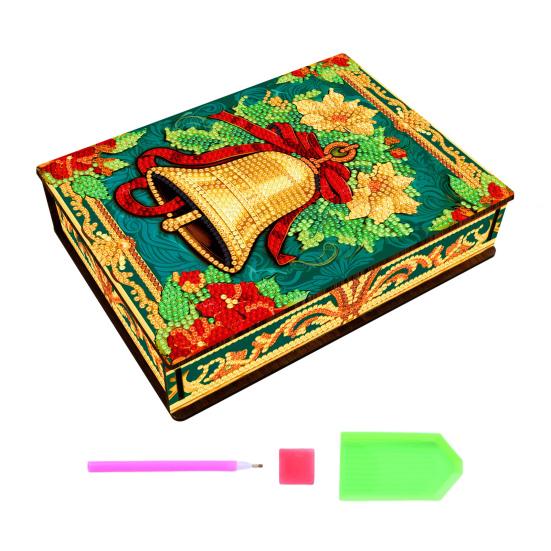 Weihnachten Diamant Malerei Schmuck Box Set funkelnde staubdichte Stickerei Kreuzstich DIY Schmuck A