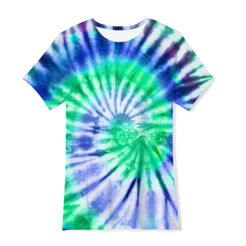Sommer 3D Digital bedruckte Kinderbekleidung Buntes Pigment Locker Lässig Mode Kurzarm T-Shirt 140 blue