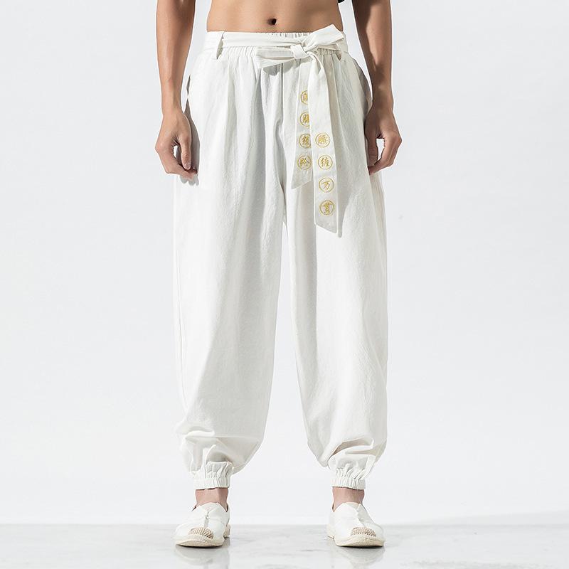 Tai Chi Hose Wu Shu Hose Chinesischer Stil Kampfsport Kung Fu Wing Chun Hose Große Größe S-5XL M weiß