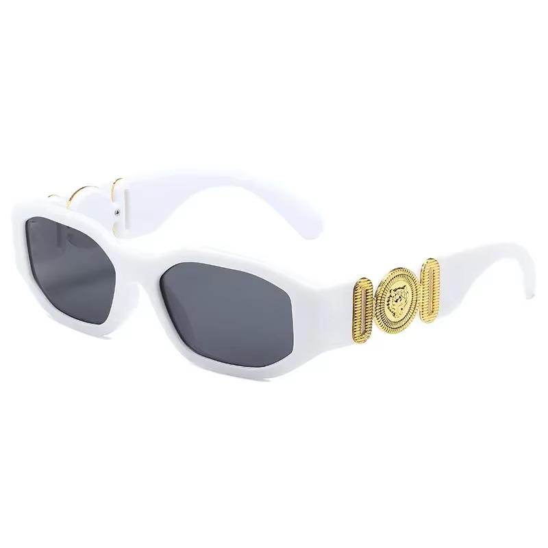 Modemarken-Design Vintage Kleine Rechteckige Sonnenbrille Damen Herren Retro Glas Farbverlauf Quadratische Sonnenbrille Weiblich UV400 Brille white