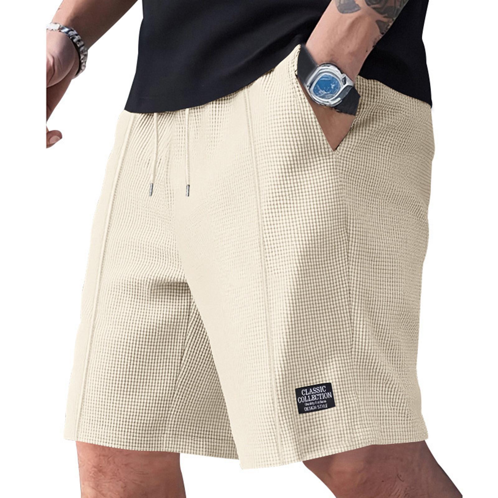 Baumwollshorts Herren Lässiger Stil Herren Jogginghosen mit Kordelzug Taille Cargoshorts für Herren und Bermudas Para Hombres für den täglichen Gebrauch XXL khaki