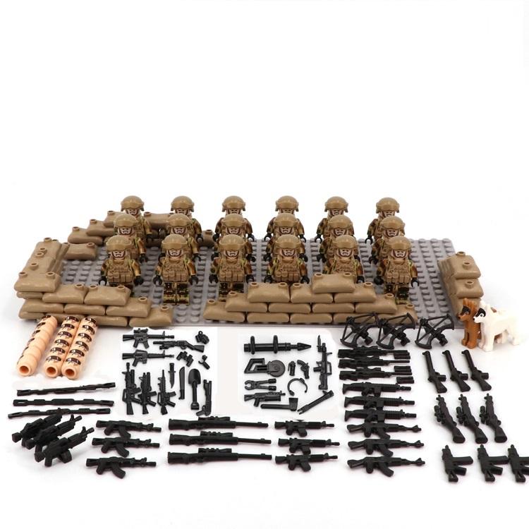 18 Teile/satz US Special Forces Soldaten Militär Waffen Pistole Minifiguren Teile Blöcke Montage Modellbau Kits Lernspielzeug