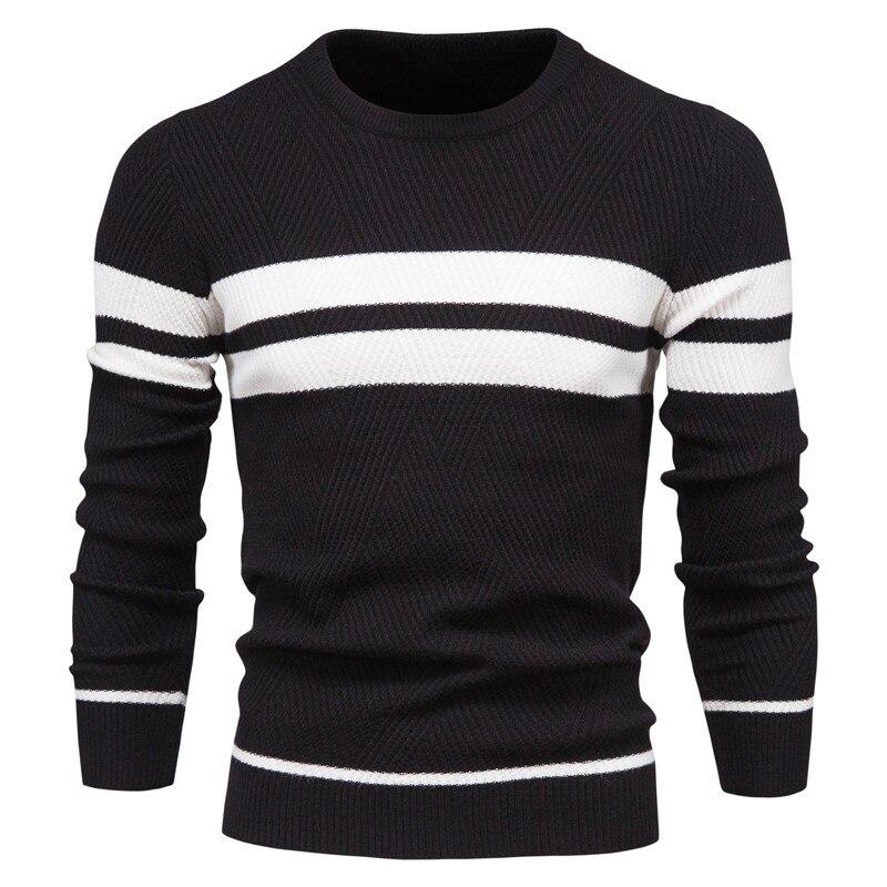 Usegiraffe Frühling Herbst Casual Pullover Herren Pullover Pullover Slim Herren Pullover Mode Trend Einfache Herren Pullover Langarm Warm XL schwarz