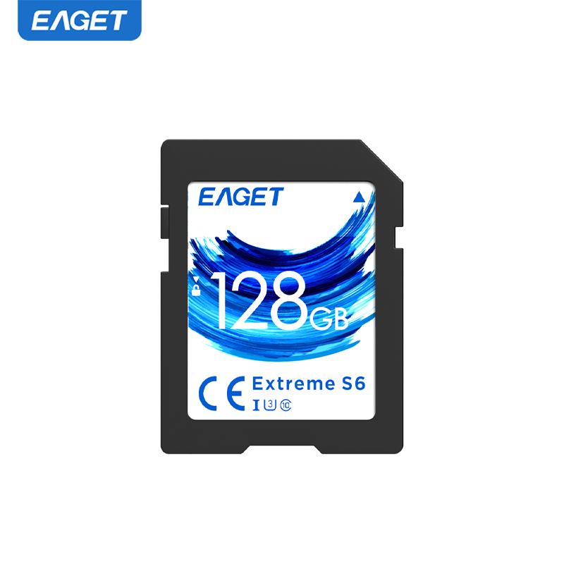 EAGET High-Speed-SD-Karte 512G/256GB/128GB/64GB/32GB - 90MB/s C10, U1, Full HD, SD-Karte für Kamera 128G