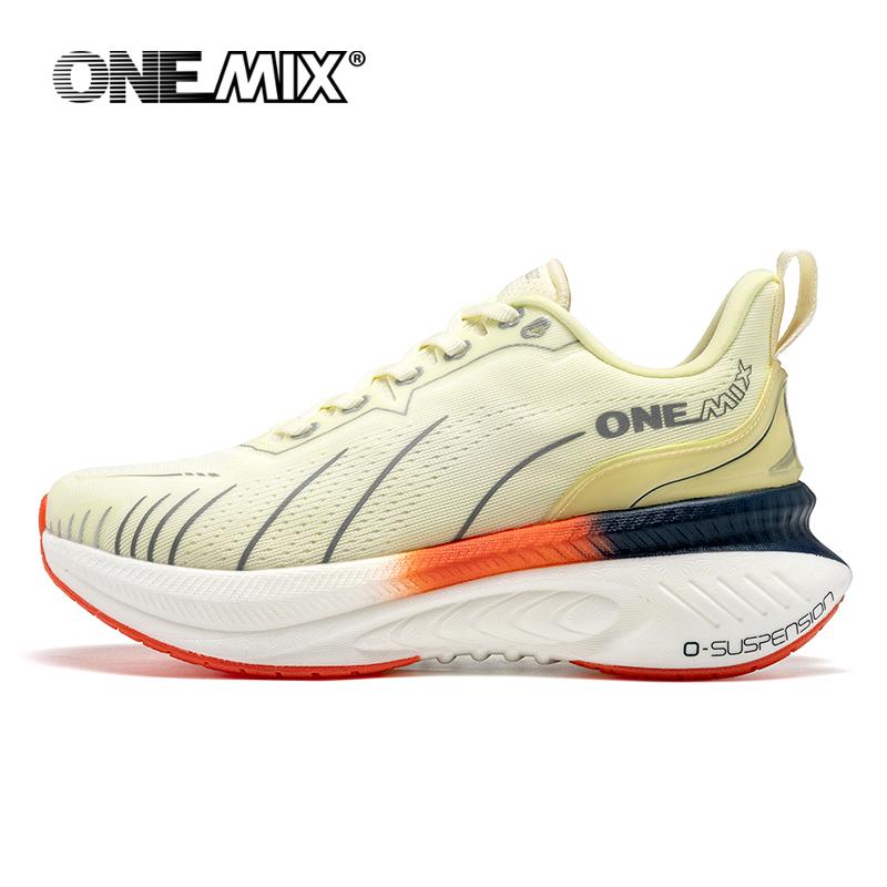 ONEMIX Neue gedämpfte Laufschuhe Damen Herbst Winter Schwere Läufer Schnürschuhe Damen Springseil Tanzen Rutschfeste Outdoor-Sneaker 41 beige