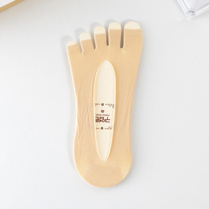 1 paar Frauen Socken Atmungsaktive Weiche Elastische Offene spitze Fünf Finger Socken Sommer Unsichtbare Ultra-dünne Casual Socken nude