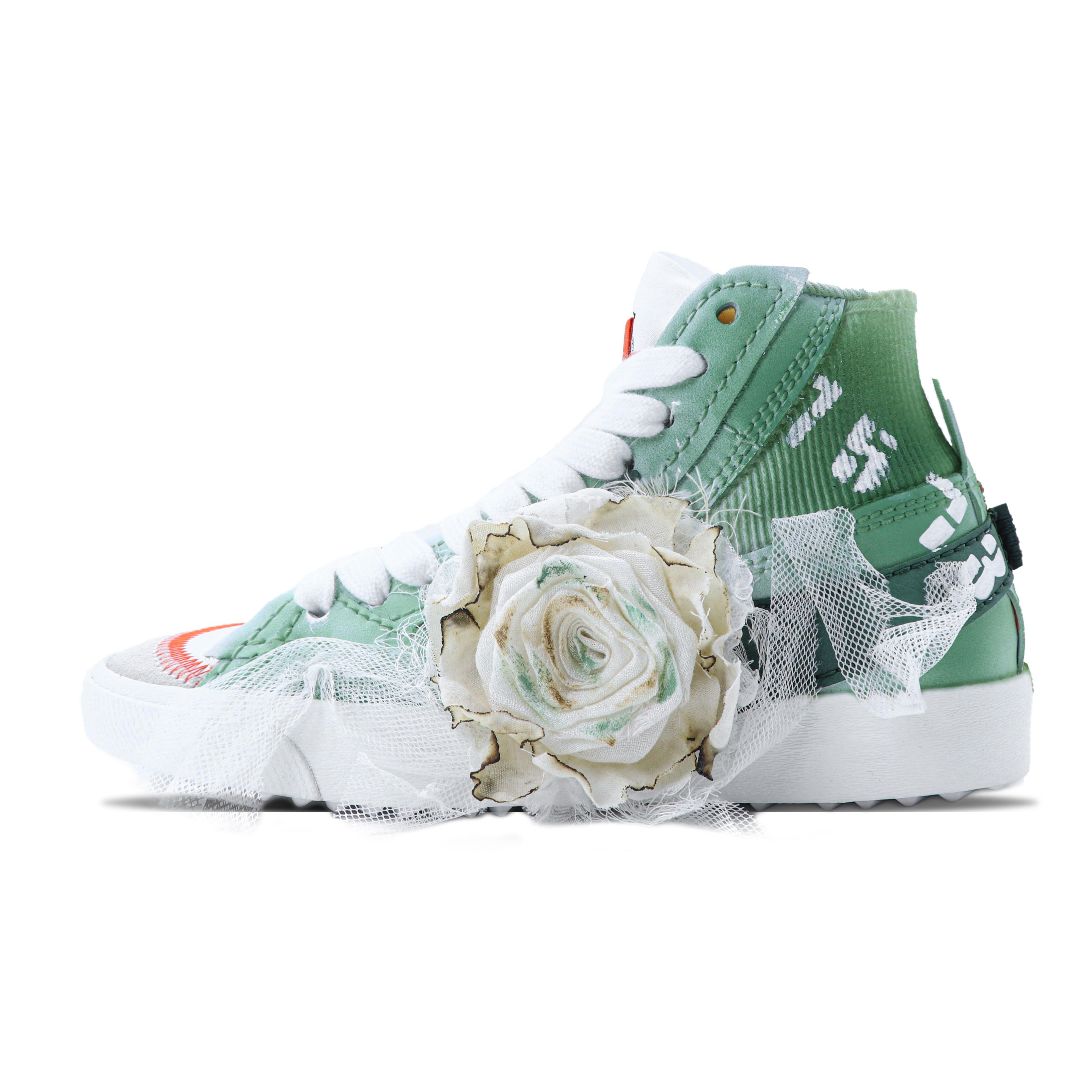 Nike Blazer Rutschfest Abriebfest Mittelhohe Skateboard-Schuhe Unisex Grün DD3111-100(Team147-) 43 white