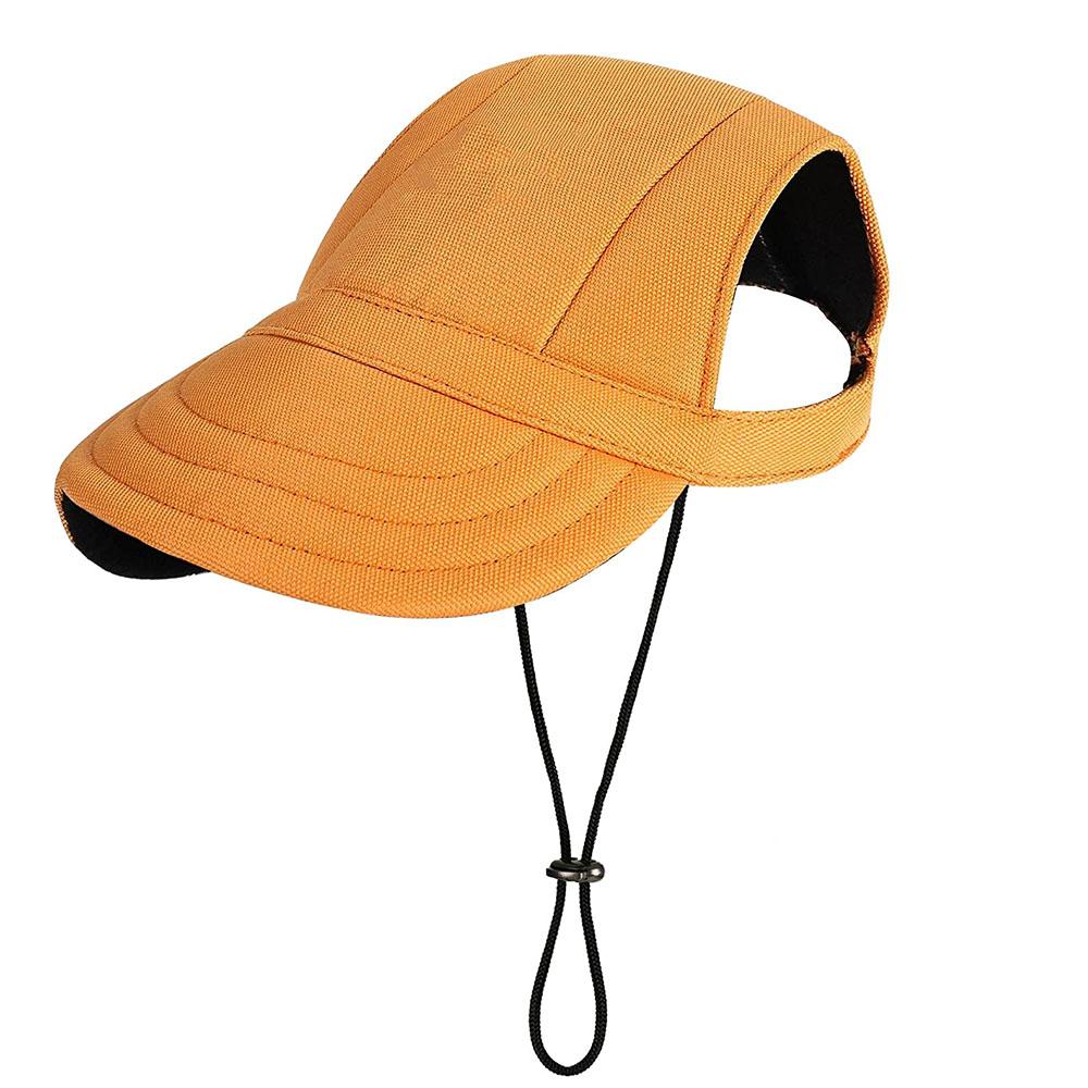 Hundehut, Hunde-Sonnenhut, Hunde-Baseballkappe, Hunde-Trucker-Mütze, Haustierhüte für kleine, mittelgroße und große Hunde mit Ohrlöchern, verstellbarem Kordelzug M orange
