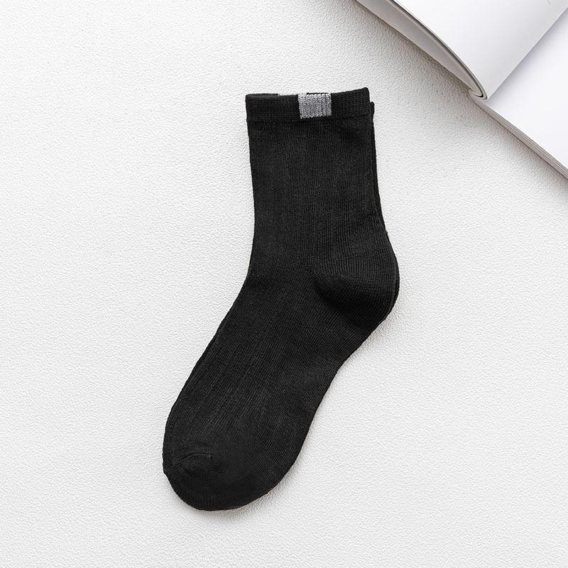 10 Paar Socken Damen Winter Warme Socken für Damen Neujahr Niedliches Set Herren Weiß Japanischer Stil Sport Mode Kurze Socken Set Femal 10Pcs (EUR 33-44) schwarz
