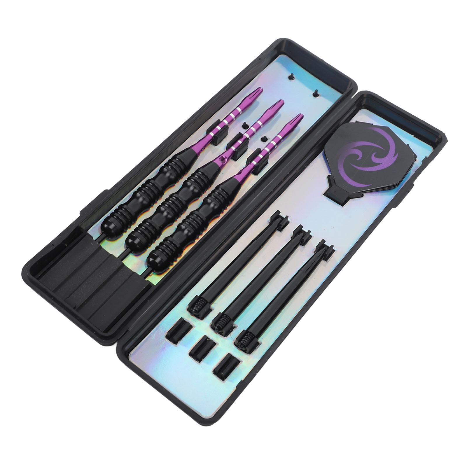Dart Set Professionell Eisen Aluminium Gerändeltes Rillendesign mit Aufbewahrungsbox Darts Metallspitze Set für