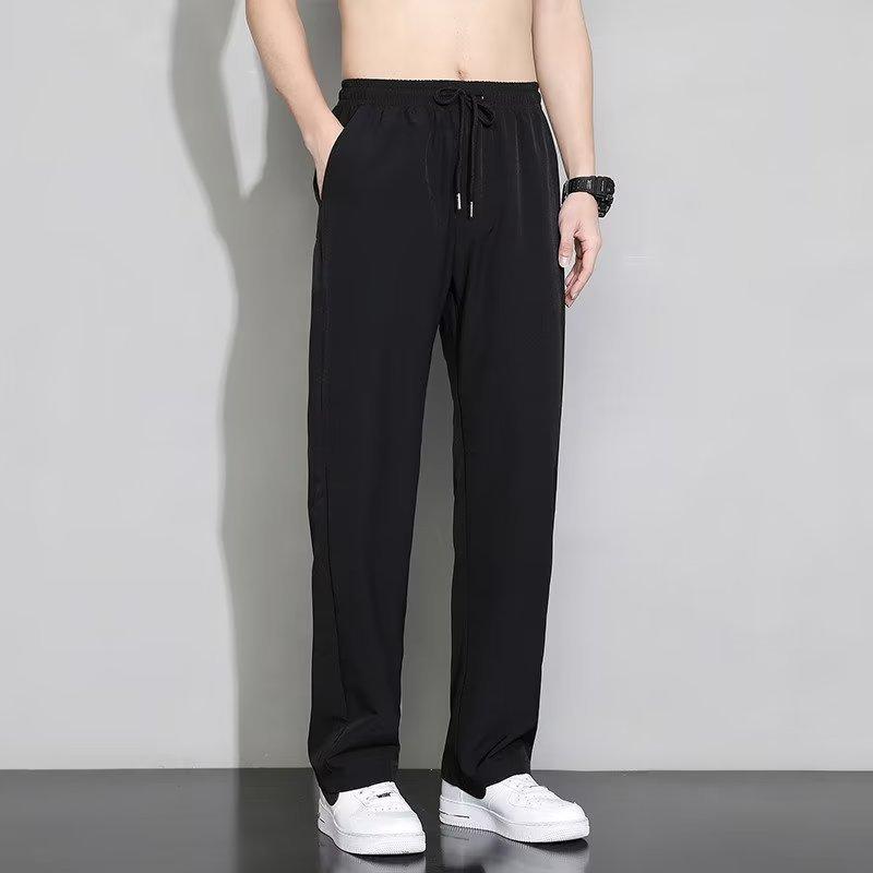 Sommer Eisseide Schnelltrocknende Jogginghose Herren Jogginghose Übergroße Gerade Hose Tasche Trainingshose Fitness Trainingshose 5XL