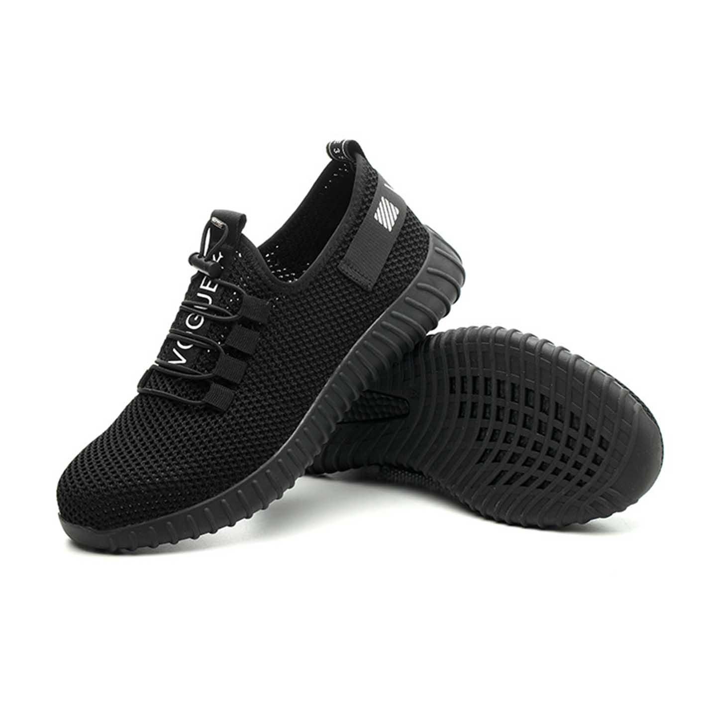 Herrenmode Stahlkappenschuhe Kevlarfaser Sicherheitsschuhe Atmungsaktive Anti-Smashing Anti-Piercing-Arbeitsschuhe für Männer 40 schwarz