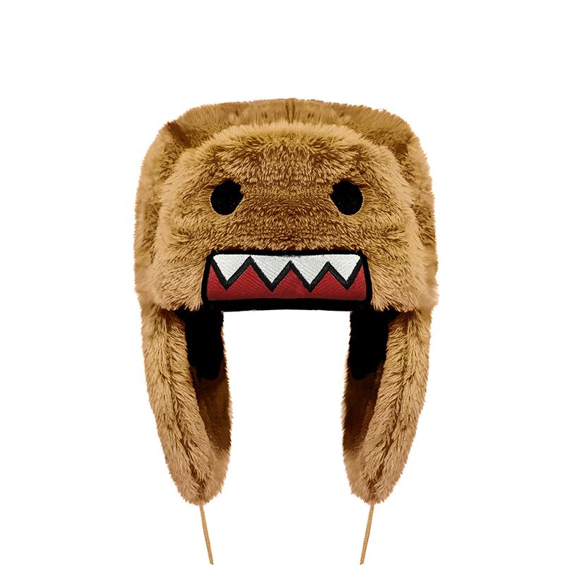 Domo Kun Sprint Autume Braun Hut Uschanka Hut Niedlicher Winterhut für Jungen Mädchen Kinder Cartoon Anime Mütze Gorras One Size