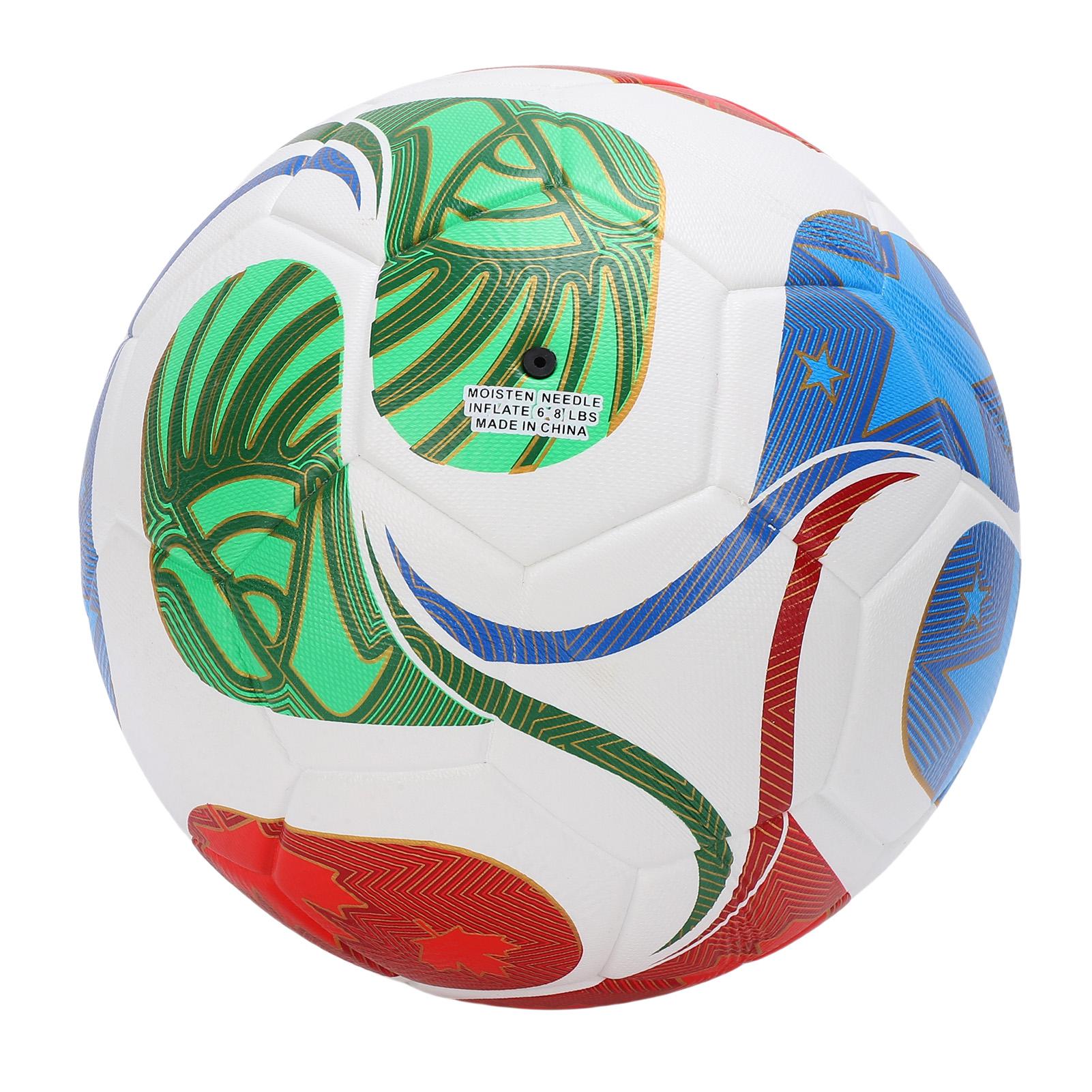 Fußball Größe 5 PU Abriebfest Verdickt Wasserdicht Fußball für Standard 11 Personen Spiel blue