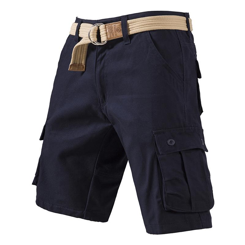 Herren-Arbeitshose, lässige Shorts mit Taschen, knielange Sommer-Sportshorts für Herren XL navy blau