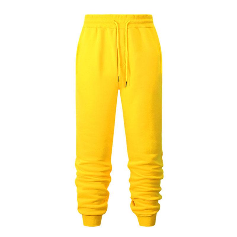 Herren Herbst und Winter Freizeithosen Sporthosen Herrenhosen Jogginghosen Hip Hop Straßenhosen M gelb