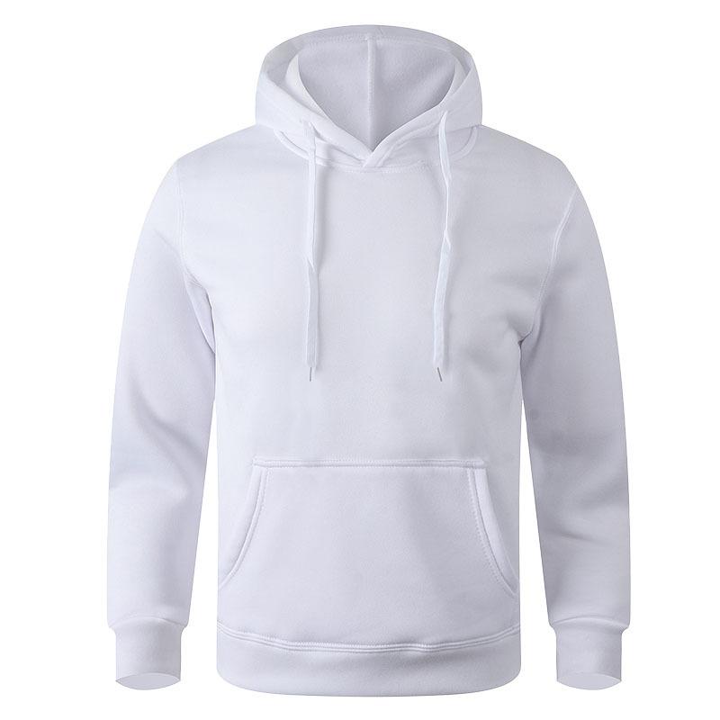 Männer Casual Hoodies Fleece Hip Hop Solide Pullover Sweatshirt Männer Sportswear Kleidung Sweatshirt männer Kleidung L weiß