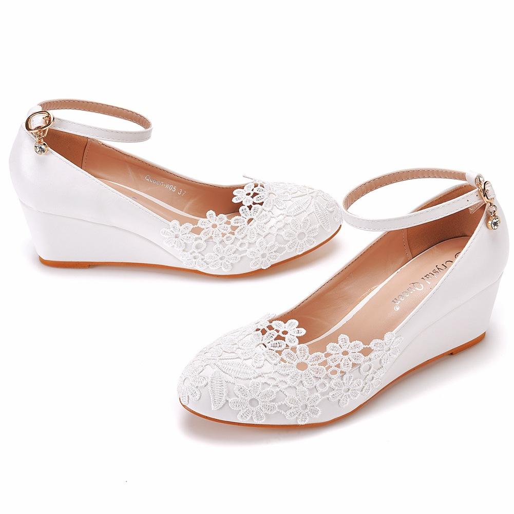 5 cm Kurzer Absatz Pediküre Schlanke High Heels Damenschuhe Absätze High Heels Lässig Flach Schnalle Runde Zehen Einzelne Schuhe Braut 39