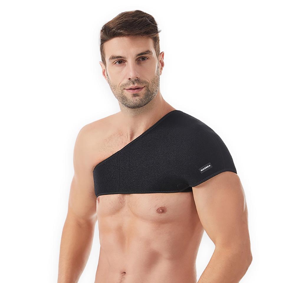 Anpassbarer Schulterbereichschutz Sportschulterpolster Dehnbar Druckbeaufschlagt Schutzausrüstung Fitness Training Reiten Gewichtheben Unisex schwarz