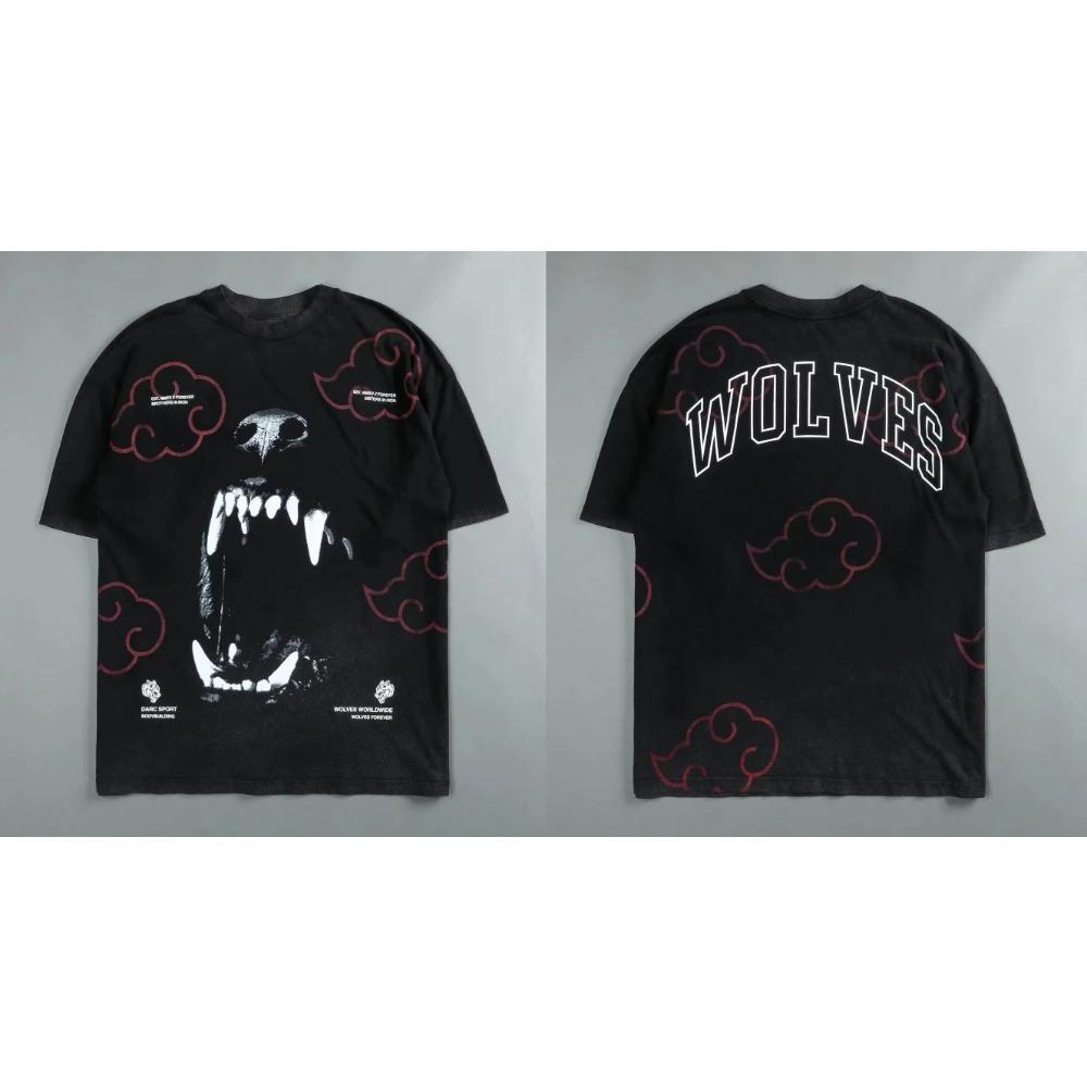 Darc Sport Wolves Gym T-Shirts Übergroßes Workout Fitness Darcsport Herrenbekleidung Grafik DTG-Druck Darcs Sport Wolf T-shirts M weiß