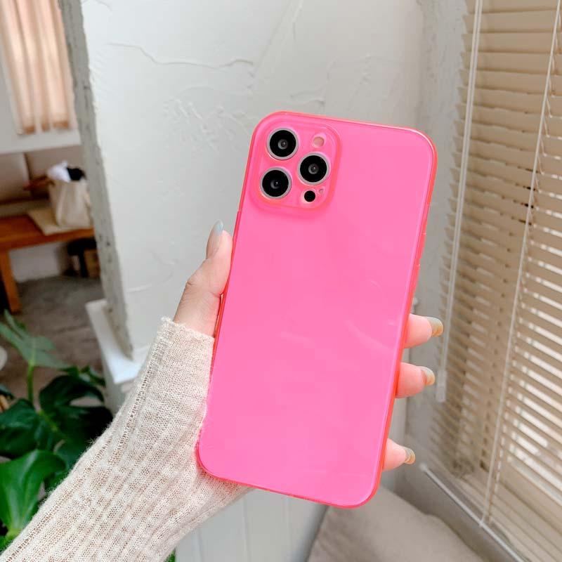 Luxuriöse, ultradünne, fluoreszierende Bonbonfarbene, weiche Telefonhülle für iPhone 16 15 14 Pro Max 13 12 PRO 15 11 Pro Max Mini Xs XR 7 8 Plus iPhone 11 Pro Max