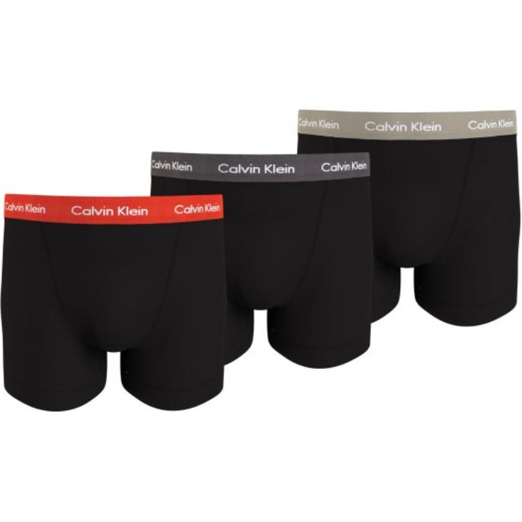 Calvin Klein Bequeme Schriftzug Minimalistische Trunks 3er-Pack Herren Unterwäsche Schwarz 0000U2662G-MWR M gray