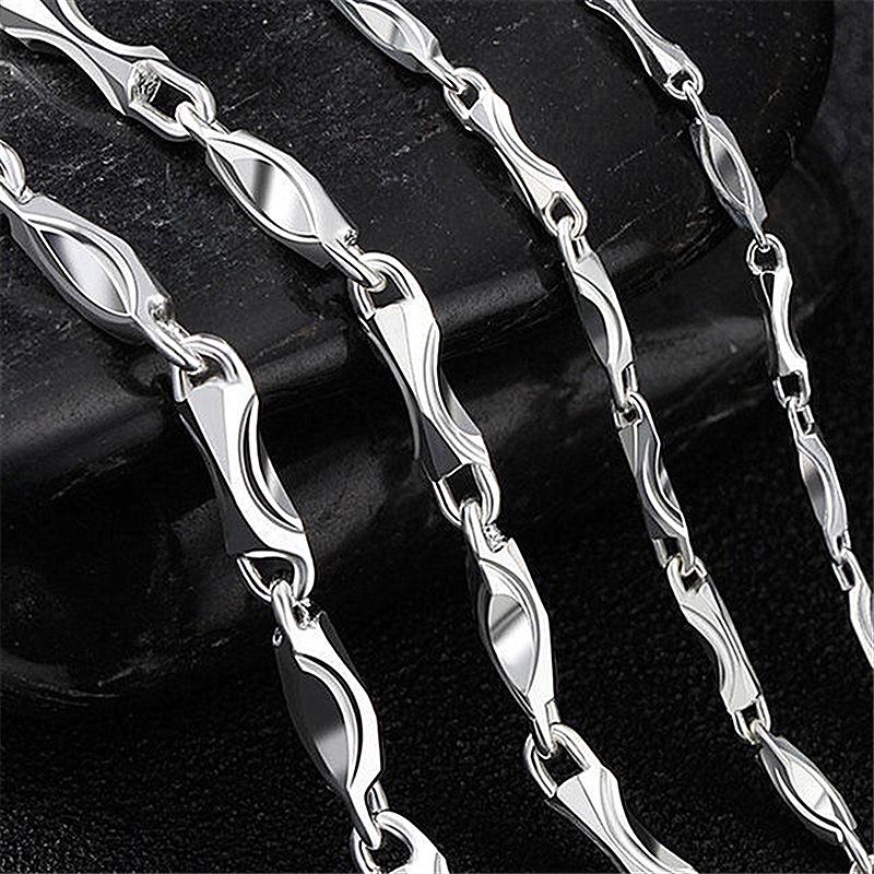 Neue 4MM 925 Sterling Silber Halskettenanhänger Luxuriöse Yuanbao Kette Hohe Qualität Für Frauen Männer Hochzeit Verlobung Modeschmuck 18 INCH